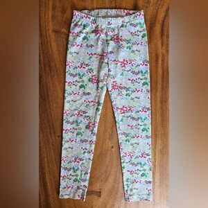 Hanna Andersson Floral Leggings Size 8 White Red Green